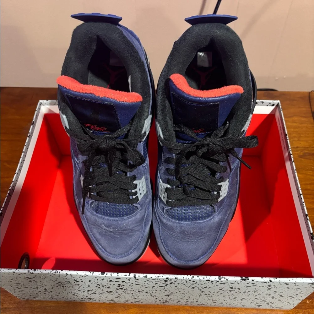 Air Jordan 4 Winter Loyal Blue Size 10.5 Used Rare Retro Authentic Blue MJ. - Picture 4 of 5